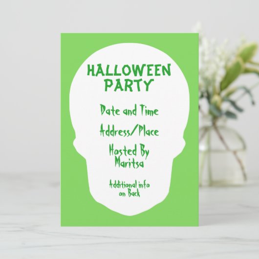 Groene schedel minimaal kaart (Staand voorkant)