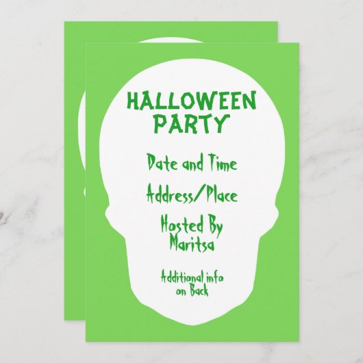 Groene schedel minimaal kaart (Voorkant / Achterkant)