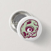 Groene schedel ronde button 3,2 cm (Voorkant /achterkant)