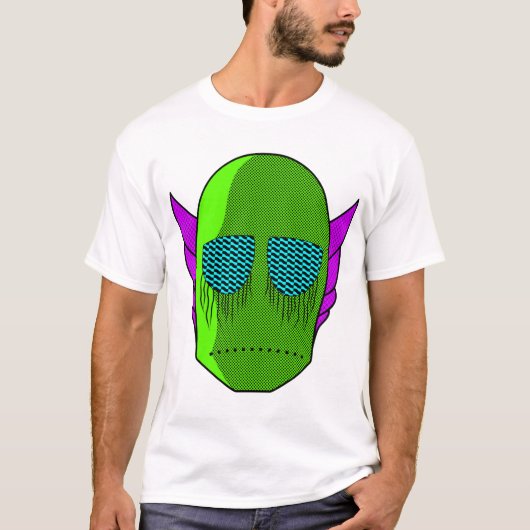 Groene schedel t-shirt (Voorkant)