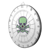 Groene schedel wit dartboard dartbord (Voorkant Rechts)