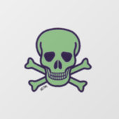 Groene schedel XL venster vastklampen achterkant s Raamsticker (Vel)