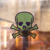 Groene schedel XL venster vastklampen achterkant s Raamsticker (Vel 2)