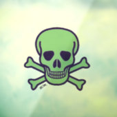 Groene schedel XL venster vastklampen achterkant s Raamsticker (Vel 3)
