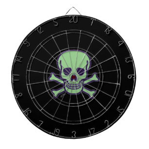 Groene schedel zwart dartboard dartbord