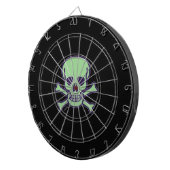 Groene schedel zwart dartboard dartbord (Voorkant Rechts)