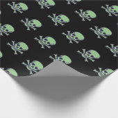 Groene schedel zwart mat inpakpapier (Hoek)