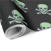 Groene schedel zwart mat inpakpapier (Rol Hoek)