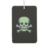 Groene Schedel zwarte auto luchtverfrisser (Voorkant)
