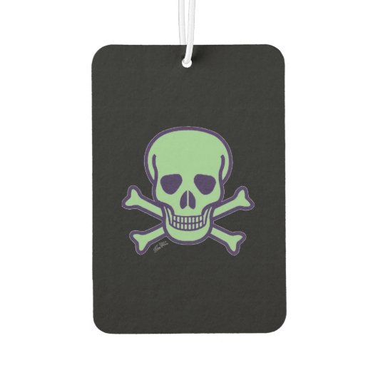Groene Schedel zwarte auto luchtverfrisser (Achterkant)