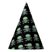 Groene schedel zwarte partij petten feesthoedjes (Links)