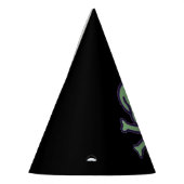 Groene schedel zwarte partij petten feesthoedjes (Links)