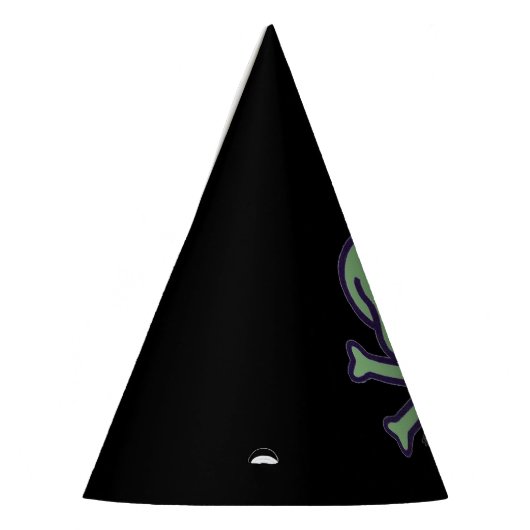 Groene schedel zwarte partij petten feesthoedjes (Links)