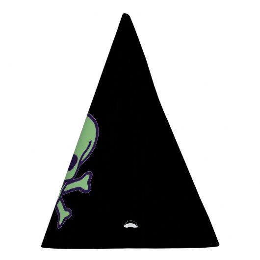 Groene schedel zwarte partij petten feesthoedjes (Rechts)