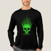 Groene schedelboom Halloween Tri-Blend Shirt (Voorkant volledig)