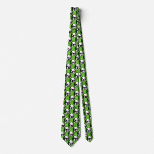 Groene Schedels en Zonnebloem Serie Design 6  Stropdas (Voorkant)