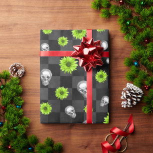 Groene Schedels en Zonnebloem Serie Ontwerp 10 Cadeaupapier