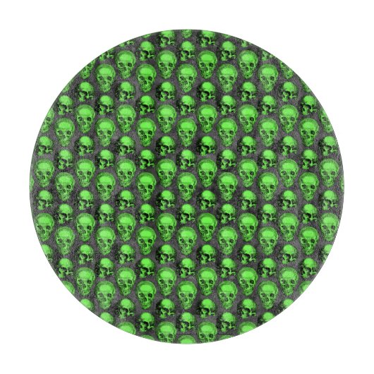 Groene Schedels en Zonnebloem Serie Ontwerp 2 Snijplank (Voorkant)