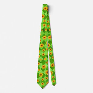 Groene Schedels en Zonnebloem Serie Ontwerp 8 Stropdas