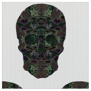 Groene schedels Kunst Polyester Poplin Stof