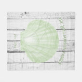 Groene  schelp- en rugleuning fleece deken (Voorkant (Horizontaal))