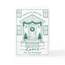 Groene schets huis vastgoed klant kerstkaart