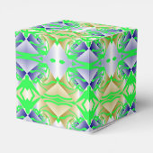 Groene schilderijen op diamantpatroon bedankdoosjes (Achterkant)