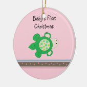 Groene Schildpad Baby's Eerste Kerstmis Keramisch Ornament (Links)