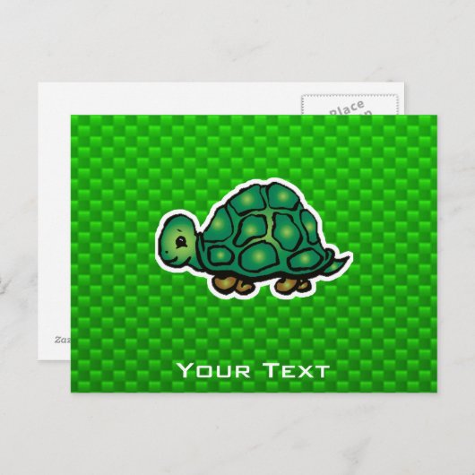 Groene schildpad briefkaart (Voorkant / Achterkant)