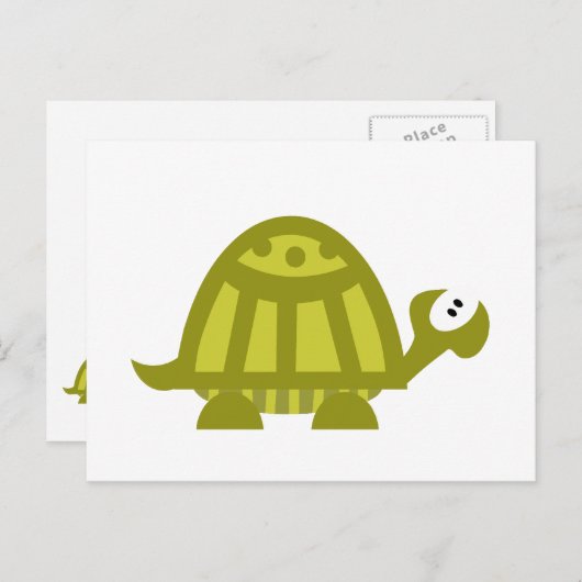 Groene Schildpad Briefkaart (Voorkant / Achterkant)