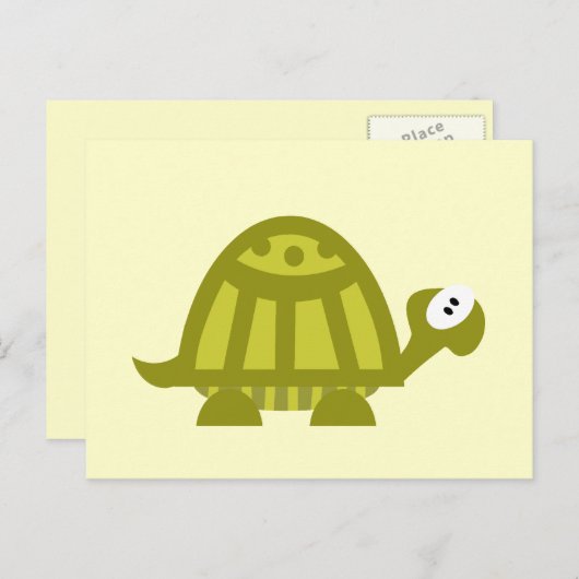 Groene Schildpad Briefkaart (Voorkant / Achterkant)