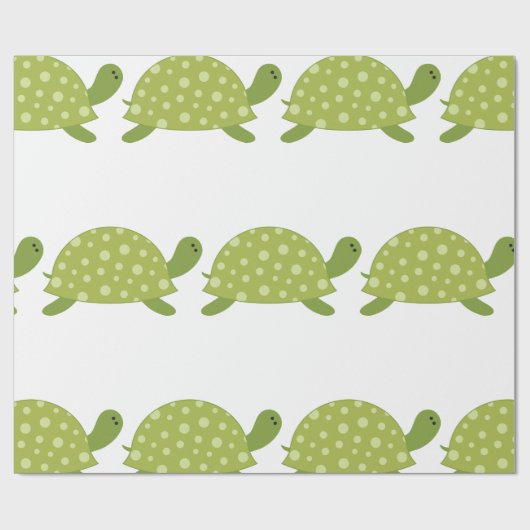 Groene schildpad cadeaupapier (Vlak)