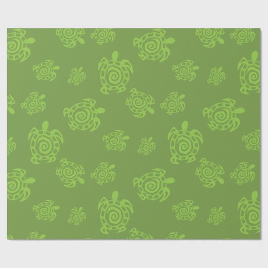 Groene schildpad cadeaupapier (Vlak)