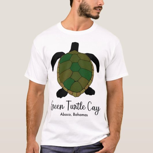 Groene schildpad Cay T-shirt (Voorkant)