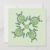 Groene schildpad dot art bewaar de datum, save the date (Achterkant)