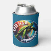 Groene Schildpad Drijvend in het astrale vlak Blikjeskoeler (Blikje Voorkant)