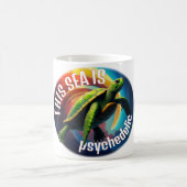 Groene Schildpad Drijvend in het astrale vlak Koffiemok (Center)