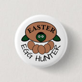 Groene schildpad eieren, paaseieren jager ronde button 3,2 cm (Voorkant)