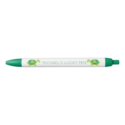 Groene Schildpad Good Luck Charm Pen voor Examens  (Voorkant)