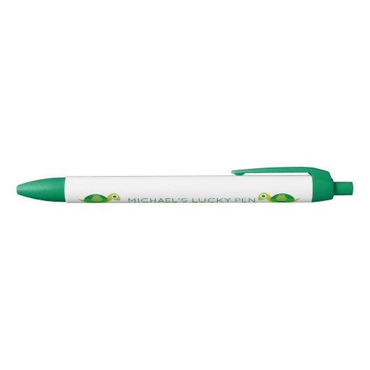 Groene Schildpad Good Luck Charm Pen voor Examens  (Bovenkant)