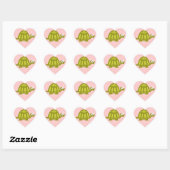 Groene Schildpad Hart Sticker (Vel)