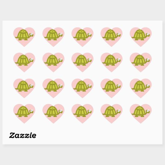 Groene Schildpad Hart Sticker (Vel)