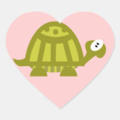 Groene Schildpad Hart Sticker (Voorkant)