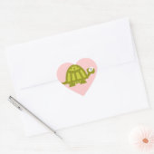 Groene Schildpad Hart Sticker (Envelop)