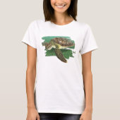 Groene schildpad in T-shirt met Habitat (Voorkant)