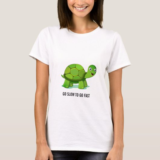 Groene schildpad & kalligrafie t-shirt (Voorkant)