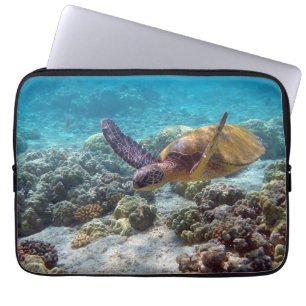 Groene schildpad laptop sleeve