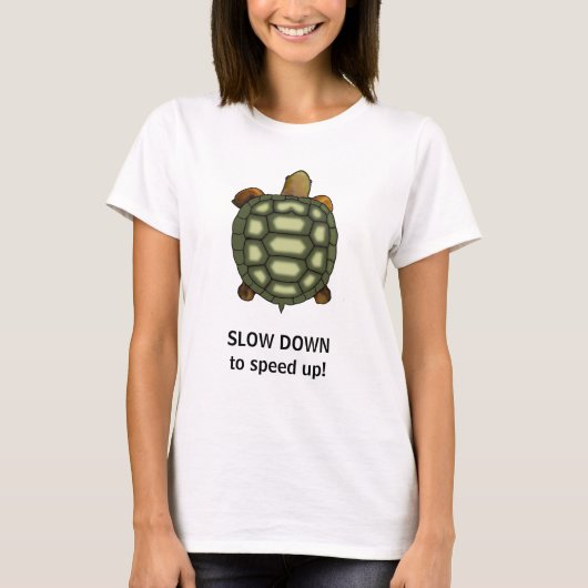 Groene Schildpad met Bewerkbare Vertragingstekst T-shirt (Voorkant)