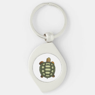 Groene schildpad op witte achtergrond sleutelhanger