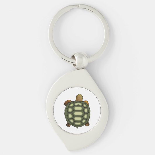 Groene schildpad op witte achtergrond sleutelhanger (Voorkant)